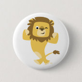 Cute Strong Cartoon Lion Button Badge (Voorkant)