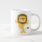 Cute Strong Cartoon Lion Jumbo Mok (Rechts)