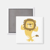 Cute Strong Cartoon Lion Magnet (Voorkant / Achterkant)