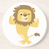 Cute Strong Cartoon Lion Onderzetter (Voorkant)