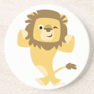 Cute Strong Cartoon Lion Onderzetter