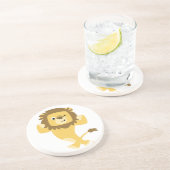 Cute Strong Cartoon Lion Onderzetter (Zijkant)