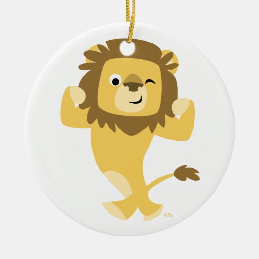 Cute Strong Cartoon Lion Ornament (Voorkant)