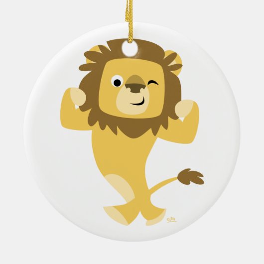 Cute Strong Cartoon Lion Ornament (Achterkant)
