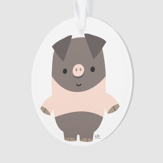 Cute Strong Cartoon Pig AcrylOrnament Ornament (voorkant)