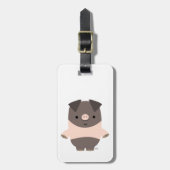 Cute Strong Cartoon Pig Bagagelabel (Voorkant verticaal)