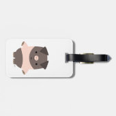 Cute Strong Cartoon Pig Bagagelabel (Achterkant horizontaal)