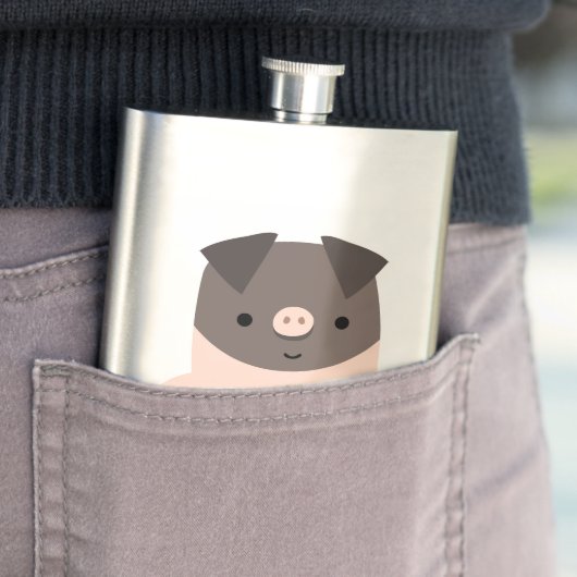 Cute Strong Cartoon Pig Classic Flask Flacon (Voorbeeld)