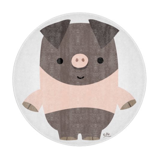 Cute Strong Cartoon Pig Cutting Board Snijplank (Voorkant)