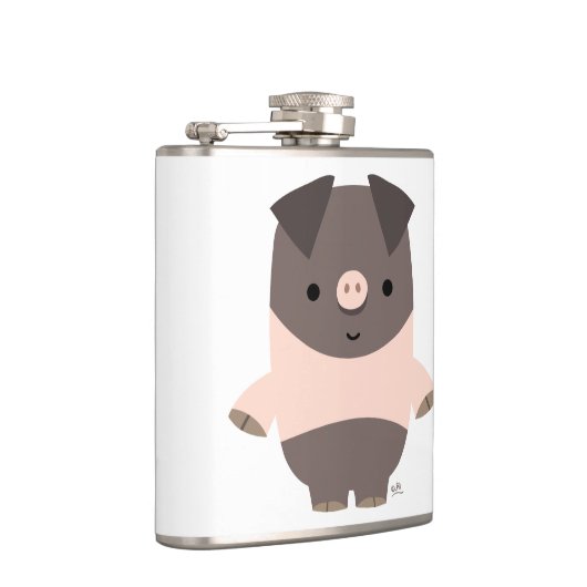 Cute Strong Cartoon Pig Hip Flask Heupfles (Rechts)