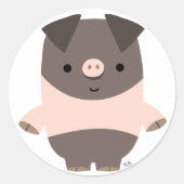 Cute Strong Cartoon Pig Sticker (Voorkant)
