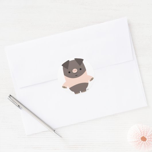 Cute Strong Cartoon Pig Sticker (Envelop)