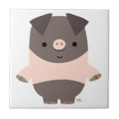 Cute Strong Cartoon Pig Tegel Tegeltje (Voorkant)