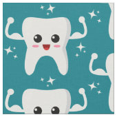 Cute Strong Teeth Pattern Stof (Close Up)