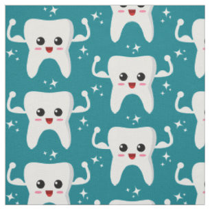 Cute Strong Teeth Pattern Stof