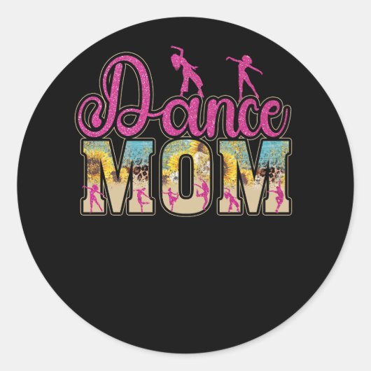 Cute Stropdas-dye Dance Mam Moederdag Dancing Mama Ronde Sticker (Voorkant)