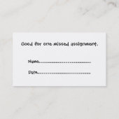 Cute Student's huiswerk Kaarten Contactkaartje (Achterkant)