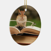 Cute Studious Chipmunk Keramisch Ornament (Rechts)