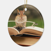 Cute Studious Chipmunk Keramisch Ornament (Links)