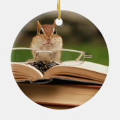 Cute Studious Chipmunk Keramisch Ornament (Achterkant)