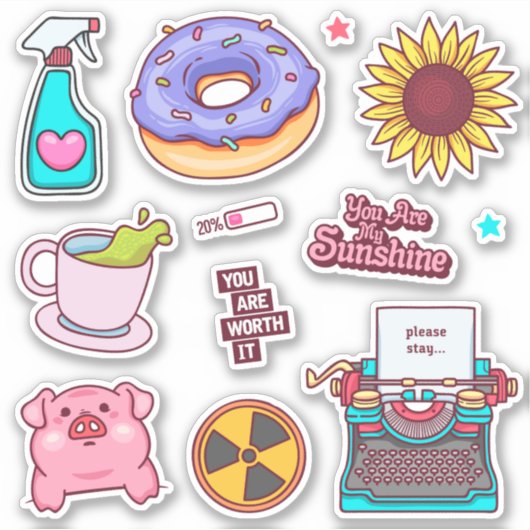 Cute Stuff Sticker (Voorkant)