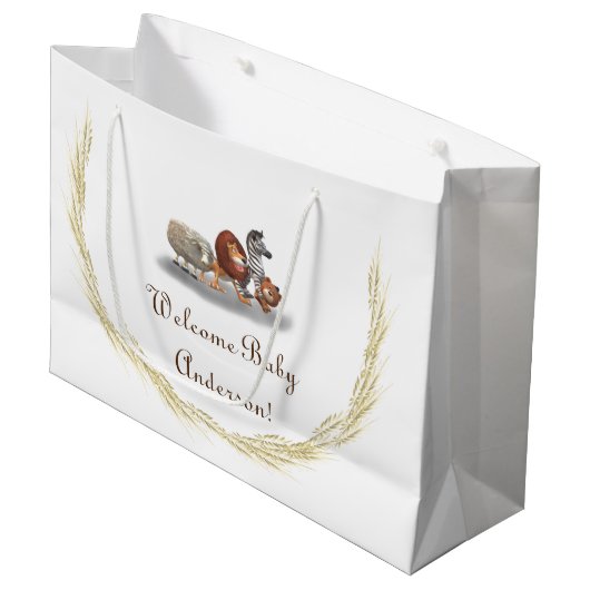 Cute Stuffed Animal Thmed Gift Bag Groot Cadeauzakje (Voorkant Gekanteld)