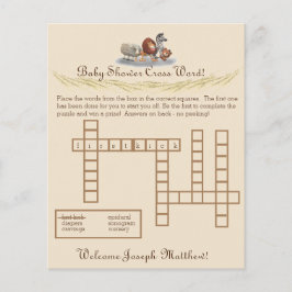 Cute Stuffed Animal Thormed Crossword Game Flyer