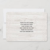 Cute Stuffed Beer Rustic Wooden Backdrop Dank u Bedankkaart (Achterkant)