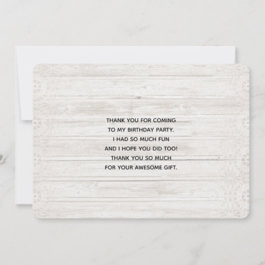 Cute Stuffed Beer Rustic Wooden Backdrop Dank u Bedankkaart (Achterkant)