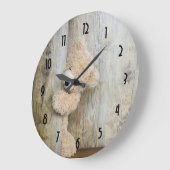 Cute Stuffed Beer Rustic Wooden Backdrop Grote Klok (Hoek)