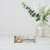 Cute Stuffed Beer Rustic Wooden Backdrop Mini Visitekaartje (Staand voorkant)