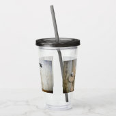 Cute stuffed Beer Rustic Wooden Wall Acryl Drinkbeker (Links)