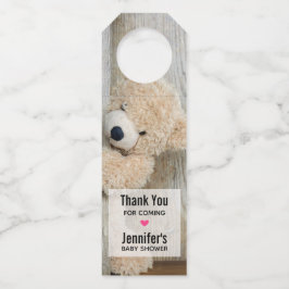 Cute stuffed Beer Rustic Wooden Wall Baby shower Flessenhanger