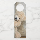 Cute stuffed Beer Rustic Wooden Wall Baby shower Flessenhanger (Achterkant)