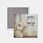 Cute stuffed Beer Rustic Wooden Wall Baby shower Magneet (Voorkant / Achterkant)