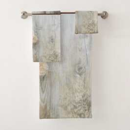 Cute stuffed Beer Rustic Wooden Wall Bad Handdoek