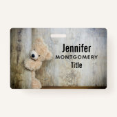 Cute stuffed Beer Rustic Wooden Wall Badge (Achterkant)