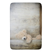 Cute stuffed Beer Rustic Wooden Wall Badmat (Voorkant Verticaal)