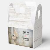 Cute stuffed Beer Rustic Wooden Wall Bedankdoosjes (Geopend)