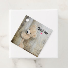 Cute stuffed Beer Rustic Wooden Wall Bedankjes Labels
