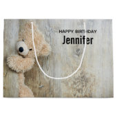 Cute Stuffed Beer Rustic Wooden Wall Birthday Groot Cadeauzakje