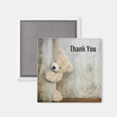 Cute Stuffed Beer Rustic Wooden Wall Dank je Magneet (Voorkant / Achterkant)