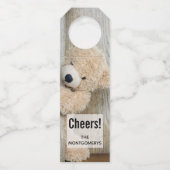 Cute stuffed Beer Rustic Wooden Wall Flessenhanger (Voorkant)