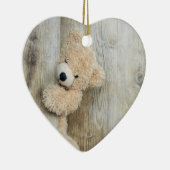 Cute stuffed Beer Rustic Wooden Wall Keramisch Ornament (Rechts)