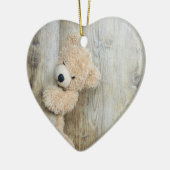 Cute stuffed Beer Rustic Wooden Wall Keramisch Ornament (Links)