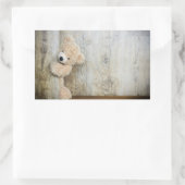 Cute stuffed Beer Rustic Wooden Wall Rechthoekige Sticker (Tas)