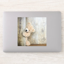 Cute stuffed Beer Rustic Wooden Wall Sticker