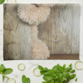 Cute stuffed Beer Rustic Wooden Wall Theedoek (Gevouwen)