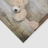 Cute stuffed Beer Rustic Wooden Wall Tissuepapier (Detail)