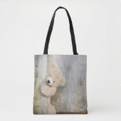 Cute stuffed Beer Rustic Wooden Wall Tote Bag (Voorkant)